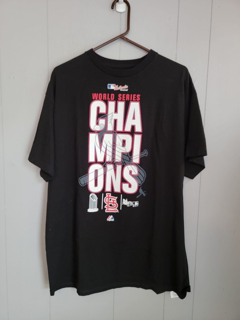 Vintage St Louis Cardinals Men's Shirt XL Black 2011 MLB World Series Champions